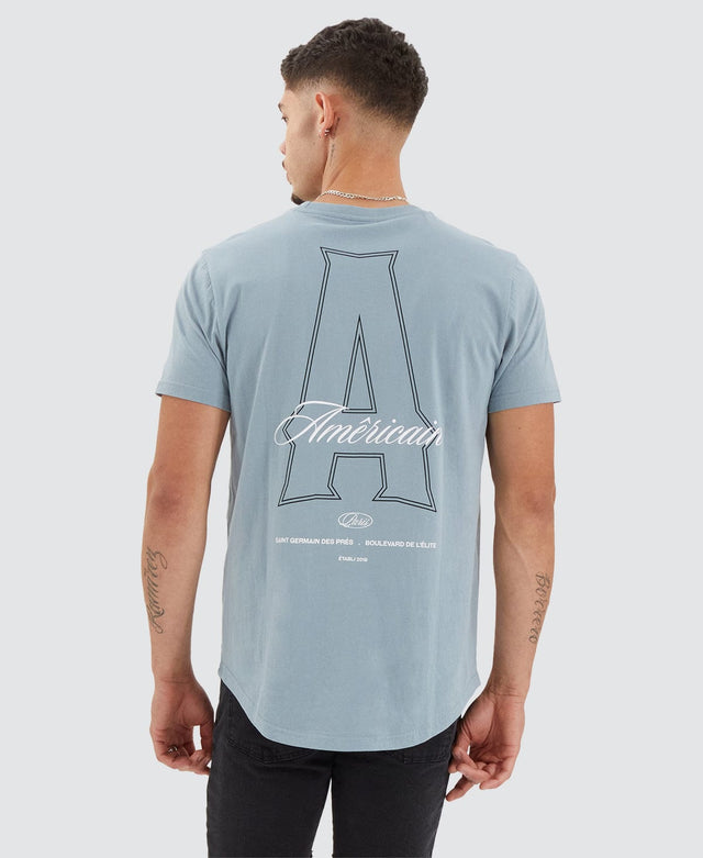 Americain Minas Dual Curved T-Shirt Lead Grey