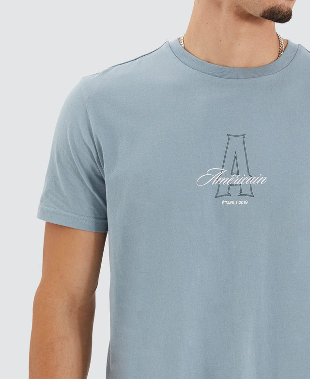 Americain Minas Dual Curved T-Shirt Lead Grey
