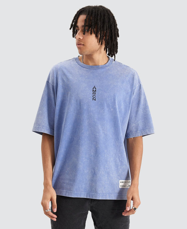 Americain Peyrou Extra Oversized T-Shirt Acid Blue Bonnet