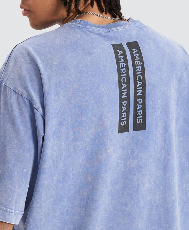 Americain Peyrou Extra Oversized T-Shirt Acid Blue Bonnet