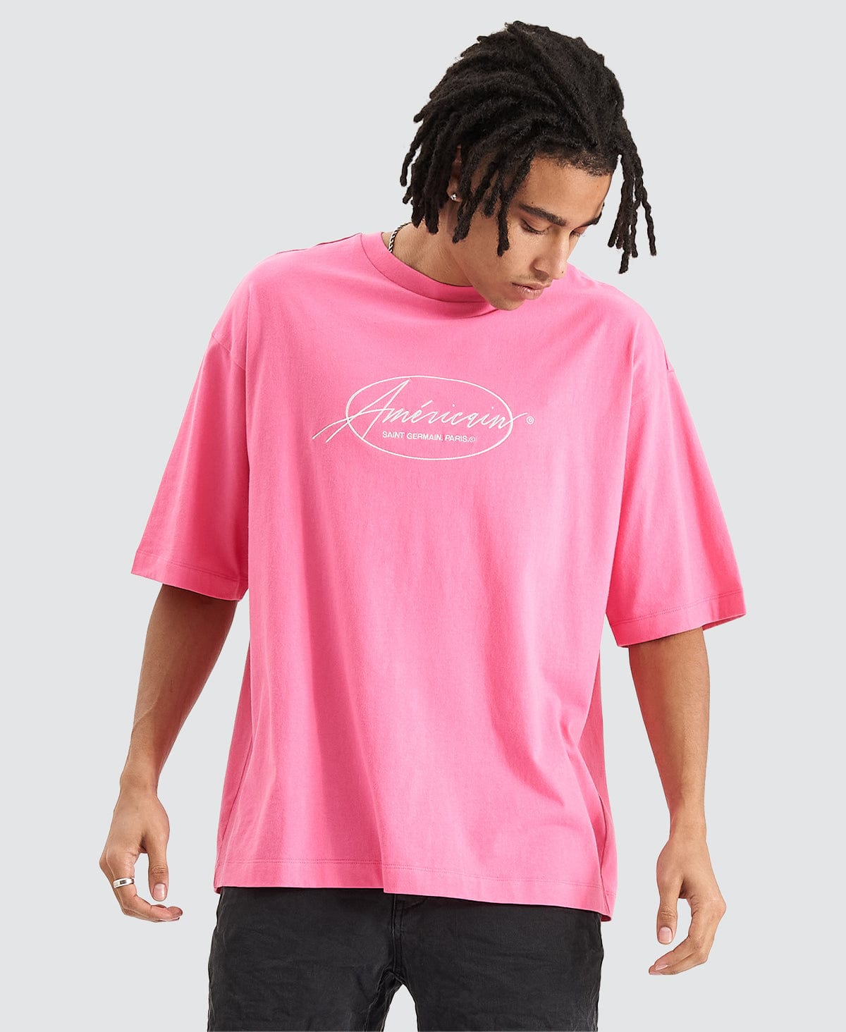 Oversized pink t clearance shirt