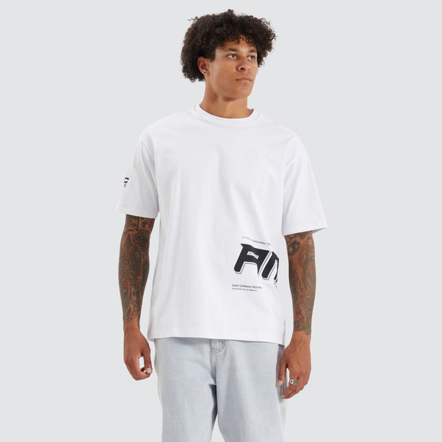model wears Raymond Heavy Box Fit Tee Optical White T-Shirts White - image 4