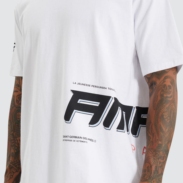 model wears Raymond Heavy Box Fit Tee Optical White T-Shirts White - image 3