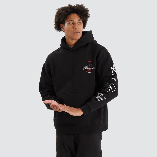 model wears Redvers Heavy Relaxed Hoodie Jet Black Hoodies Black - image 2