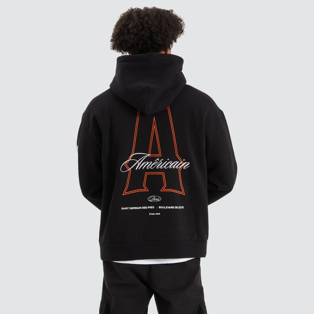 model wears Redvers Heavy Relaxed Hoodie Jet Black Hoodies Black - image 1