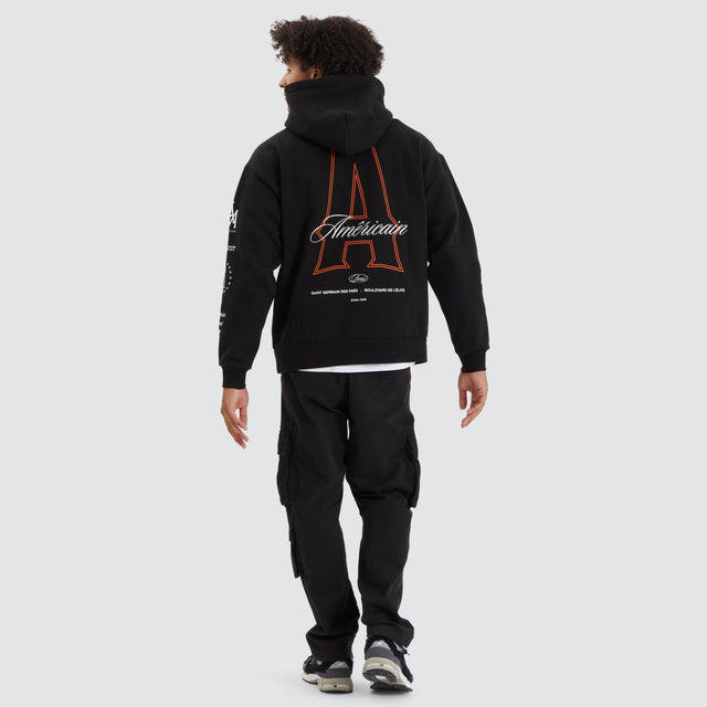 model wears Redvers Heavy Relaxed Hoodie Jet Black Hoodies Black - image 5