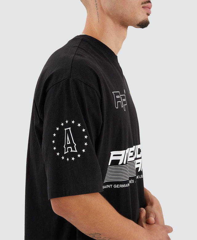 model wears Salto Heavy Extra Oversized Tee Jet Black T-Shirts Black - image 6