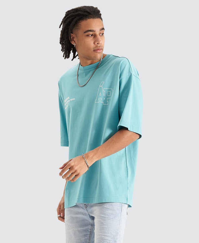 Americain Seine Extra Oversized T-Shirt Aquarelle Green