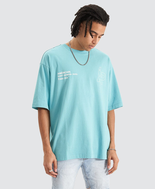 Americain Seine Extra Oversized T-Shirt Aquarelle Green