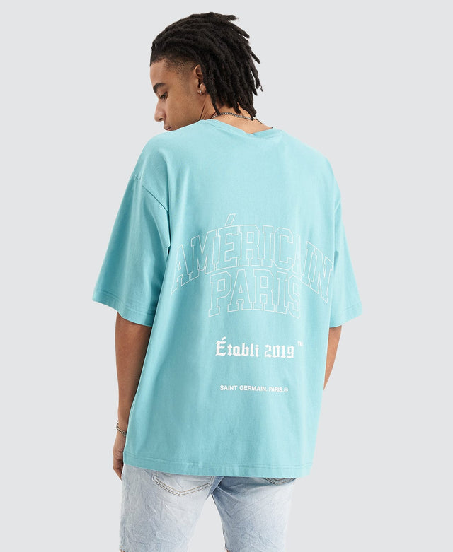 Americain Seine Extra Oversized T-Shirt Aquarelle Green