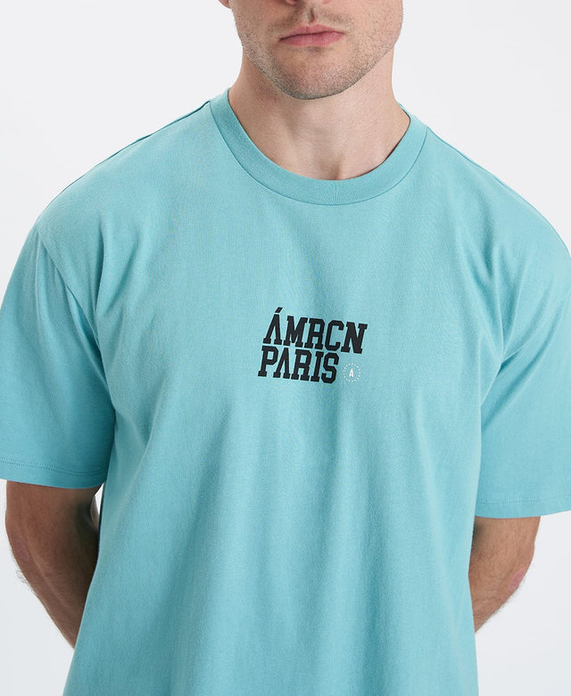Americain Vermont Box Fit Tee - NILE BLUE BLUE