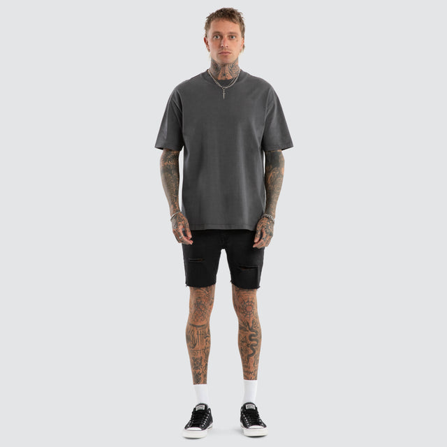 KS2 Denim Shorts Black Grey