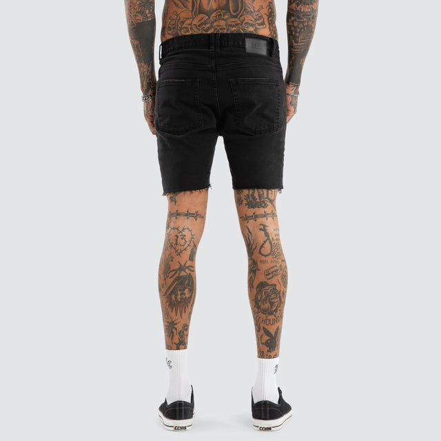 KS2 Denim Shorts Black Grey