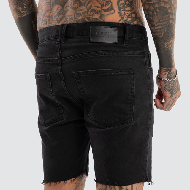 KS2 Denim Shorts Black Grey