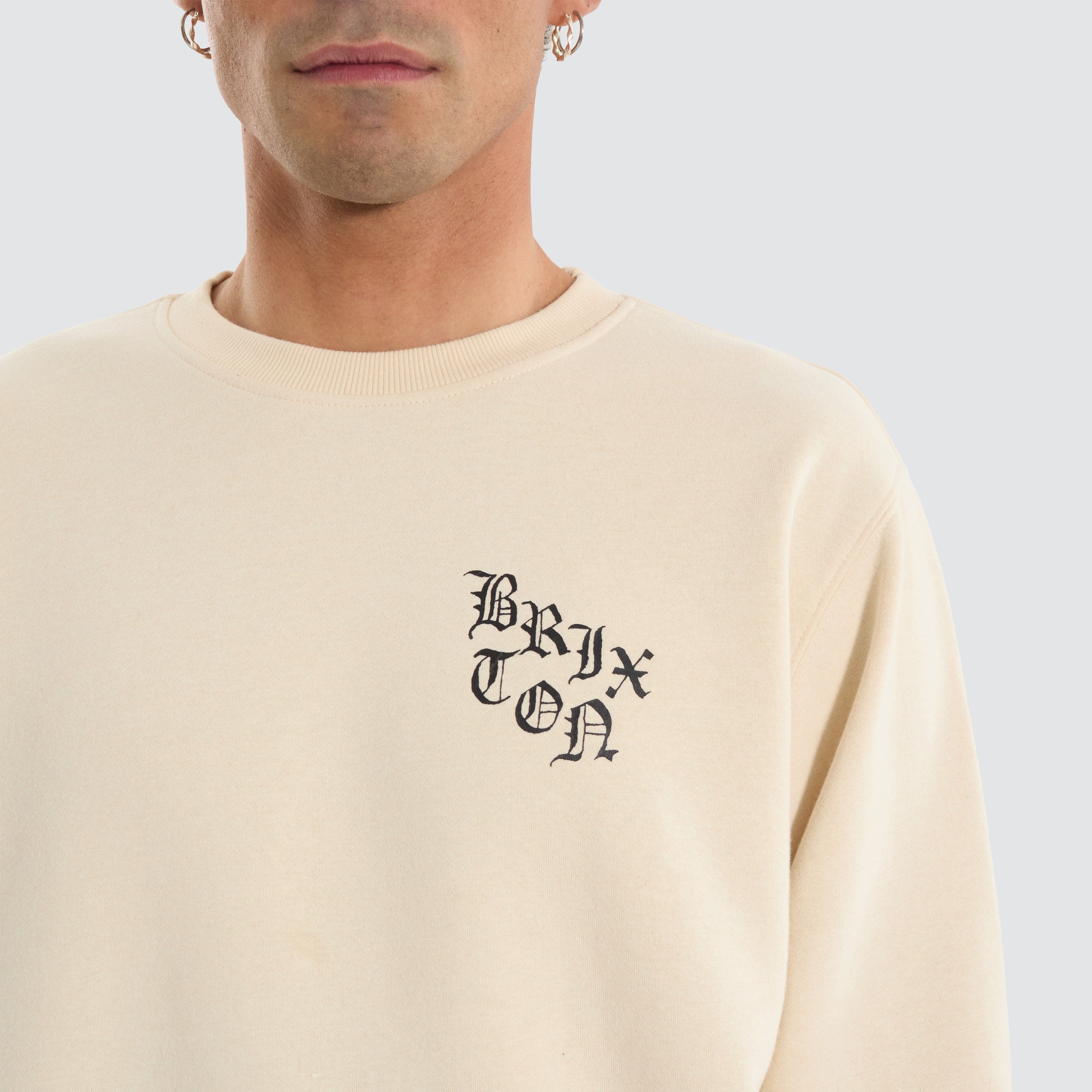 Brixton Be Kind Crew Sweatshirt in White Neverland Store