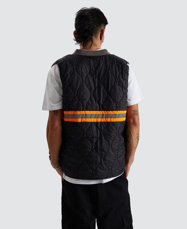 Brixton Builders Abraham Reversible Vest Charcoal/ Black Grey