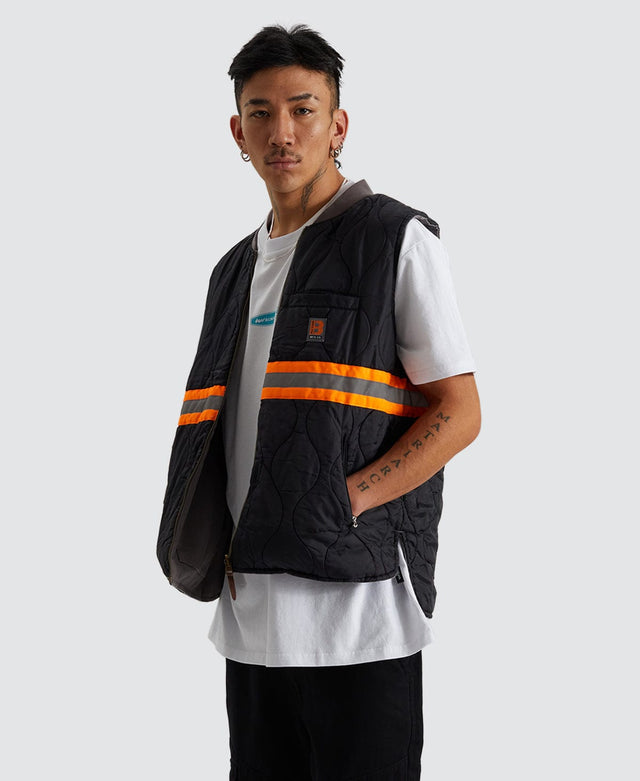 Brixton Builders Abraham Reversible Vest Charcoal/ Black Grey