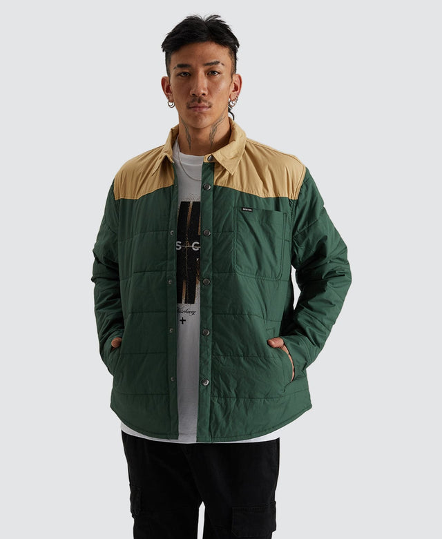 model wears Cass Jacket Pine Needle/ Sand Green Outerwear Green - image 2