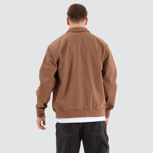 model wears Dillinger Station Jacket Brown Jackets Brown - image 2