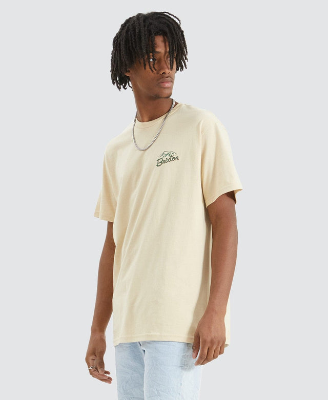 model wears Welton T-Shirt Cream Neutral T-Shirts Yellow - image 3