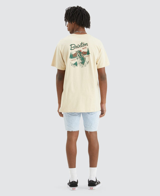 model wears Welton T-Shirt Cream Neutral T-Shirts Yellow - image 5