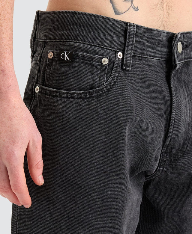 model wears Authentic Straight Denim Jeans Black Pants Black - image 2