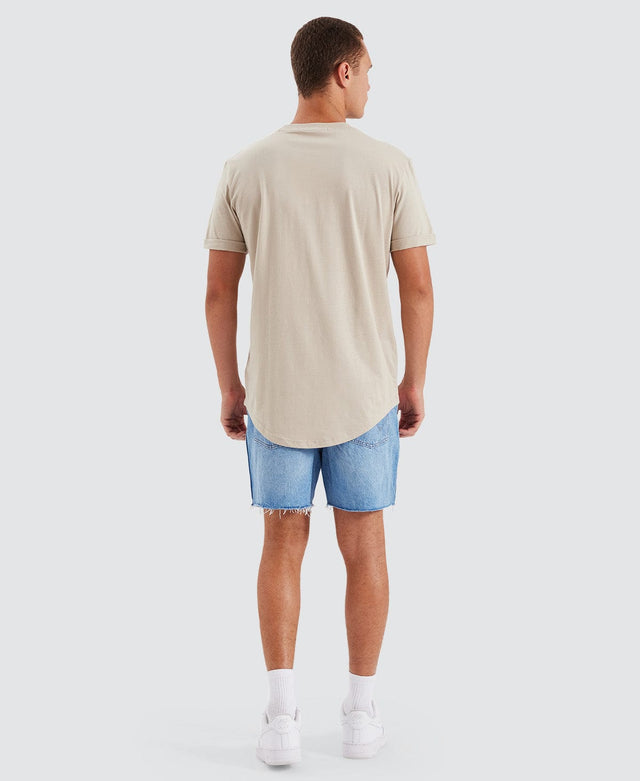 Calvin Klein Badge Turn Up Sleeve Taupe Neutral