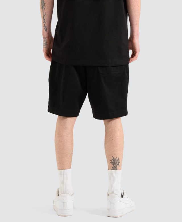 Calvin Klein BELTED WOVEN SHORT - BLACK BLACK