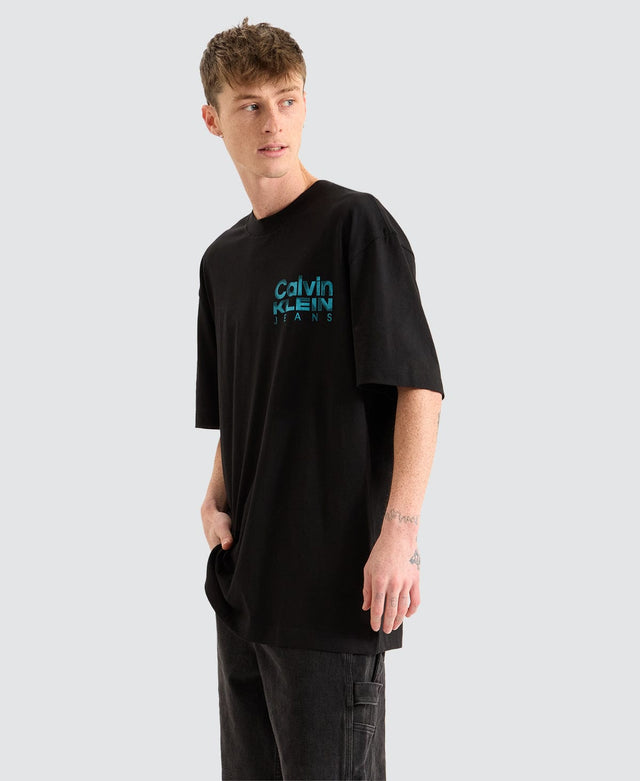 model wears Bold Colour Institutional T-Shirt Black T-Shirts Black - image 5