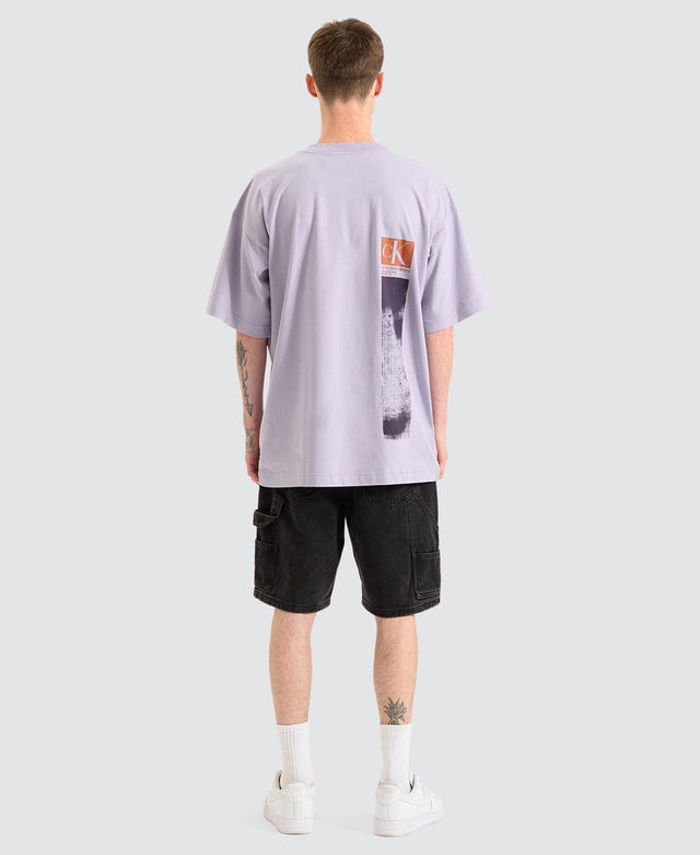 Calvin Klein BRUSHSTROKE TEE - LAVENDER AURA PURPLE