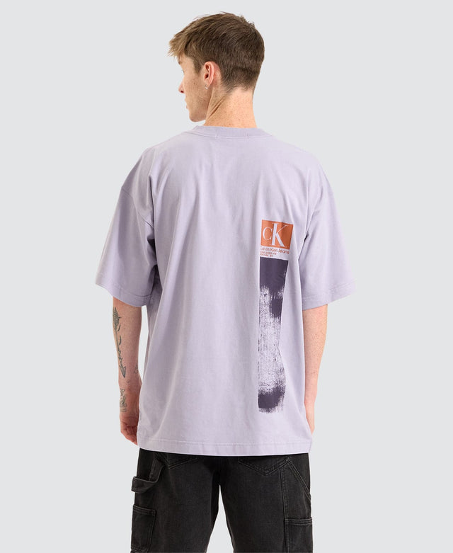 model wears Brushstroke T-Shirt Lavender Aura Purple T-Shirts Purple - image 2