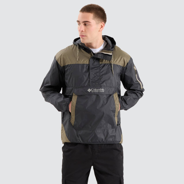model wears Challenger Windbreaker Black/Green Outerwear Black - image 1