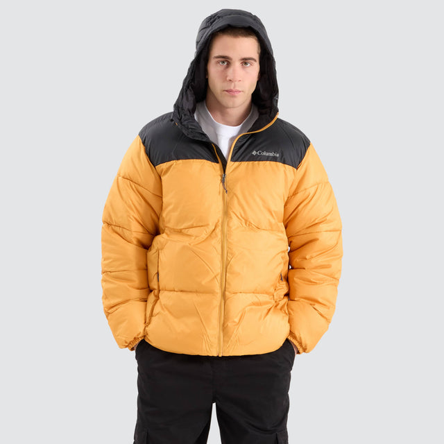 model wears Puffect Hooded Jacket Raw Yellow Jackets Yellow - image 6