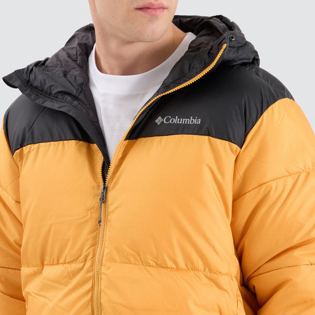 model wears Puffect Hooded Jacket Raw Yellow Jackets Yellow - image 2