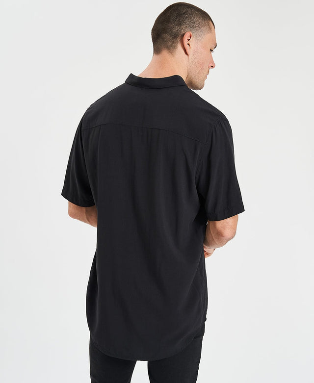 Inventory Oxford Relaxed Short Sleeve Shirt Jet Black