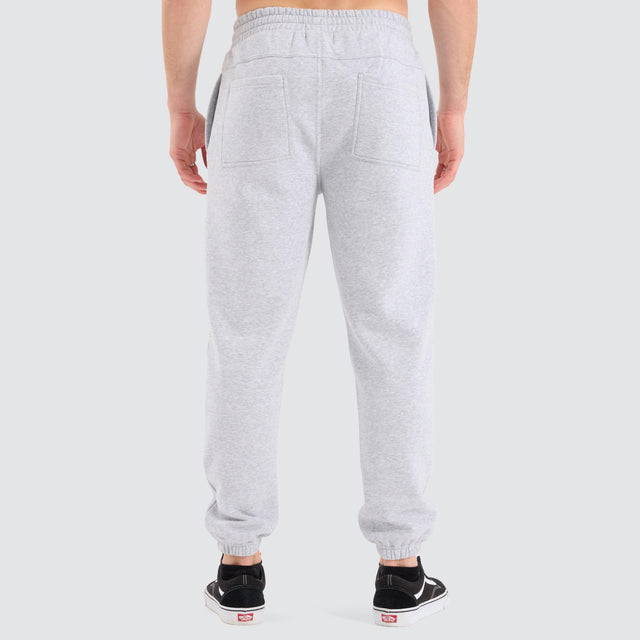 model wears Stanton Heavy Trackpant Grey Marle Trackpants Grey - image 8