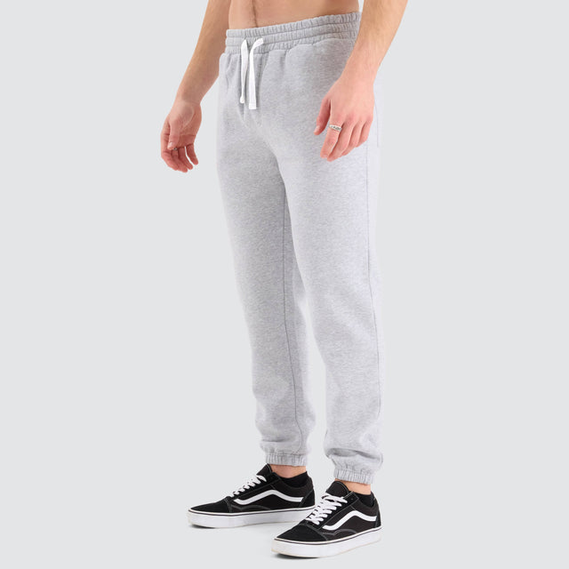 model wears Stanton Heavy Trackpant Grey Marle Trackpants Grey - image 9