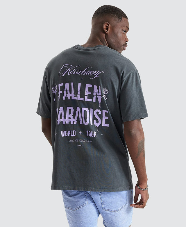 model wears After Life Box Fit T-Shirt Pigment Asphalt Grey T-Shirts Grey - image 1