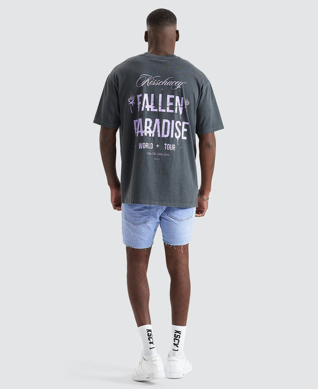 model wears After Life Box Fit T-Shirt Pigment Asphalt Grey T-Shirts Grey - image 4