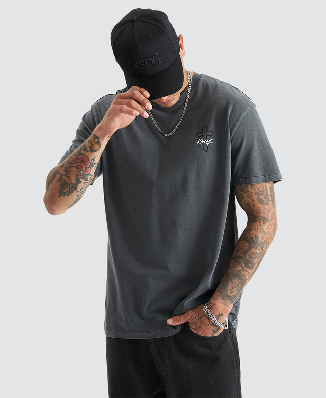 Kiss Chacey Alpheus Relaxed Tee - Pigment Asphalt GREY