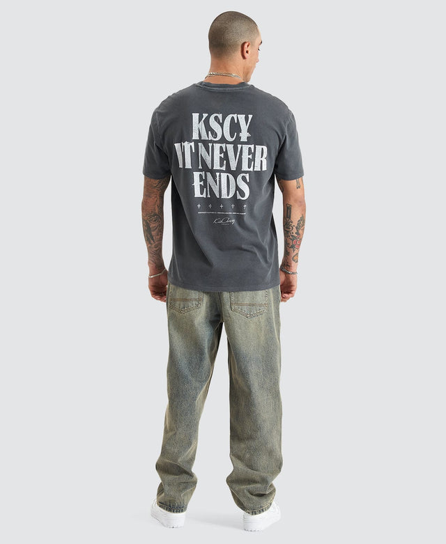 Kiss Chacey Anahem Relaxed Tee - Pigment Asphalt GREY