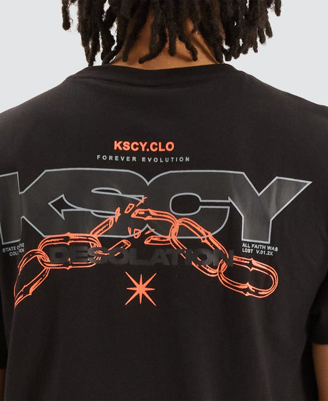 Kiss Chacey Ancient Dual Curved T-Shirt Jet Black