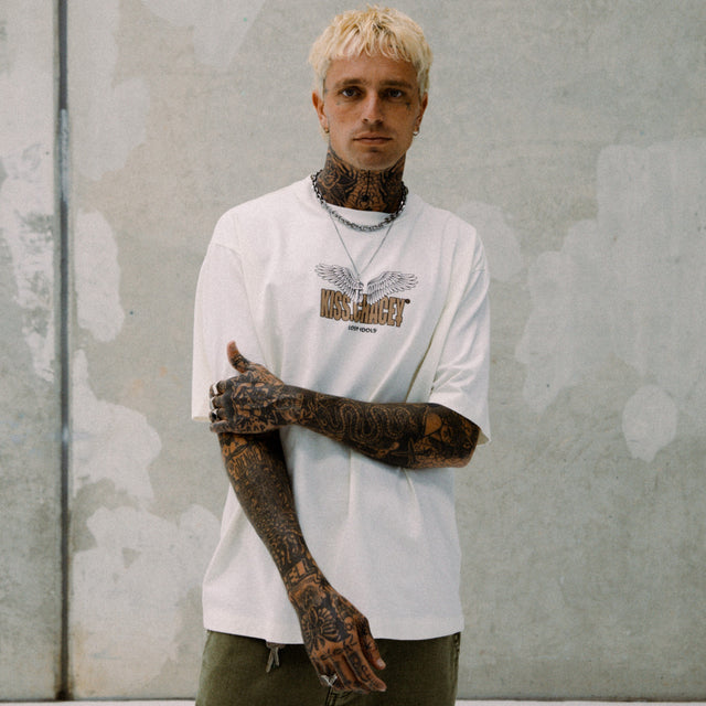 model wears Ascend Heavy Oversized Tee Natural White T-Shirts White - image 2