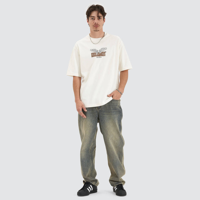 model wears Ascend Heavy Oversized Tee Natural White T-Shirts White - image 7