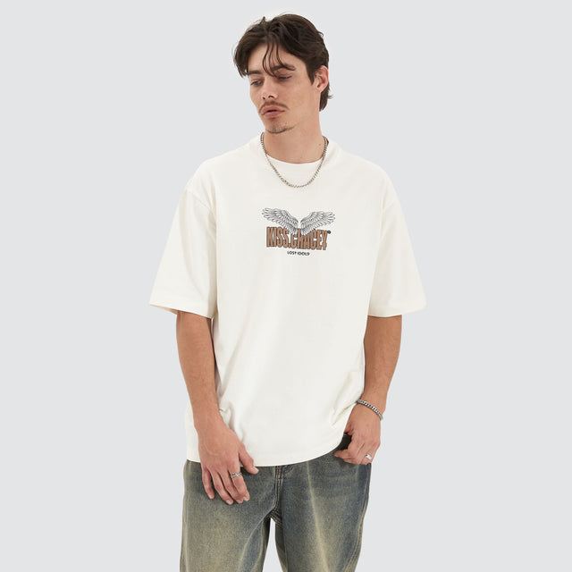 model wears Ascend Heavy Oversized Tee Natural White T-Shirts White - image 1