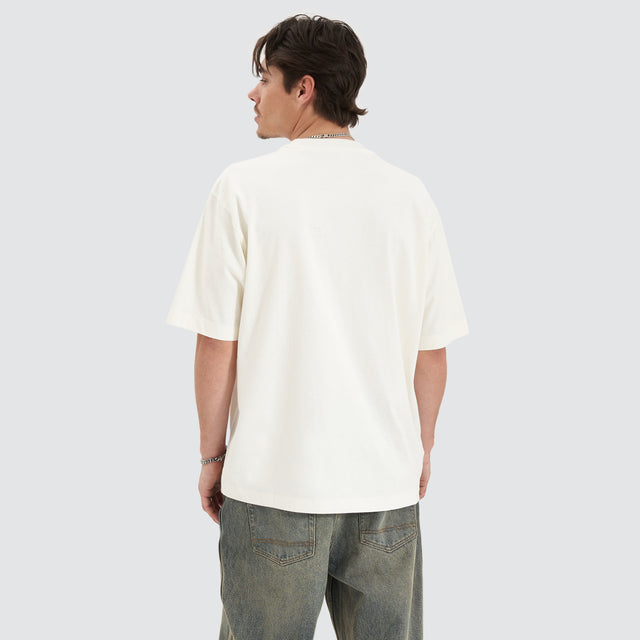model wears Ascend Heavy Oversized Tee Natural White T-Shirts White - image 3