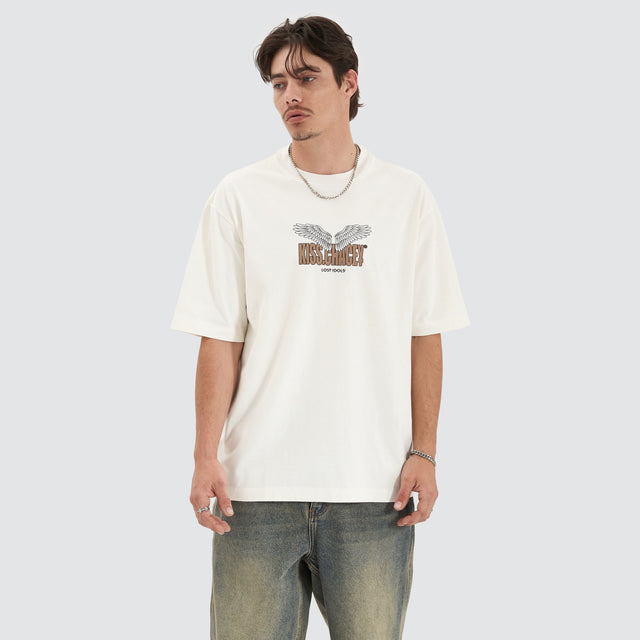 model wears Ascend Heavy Oversized Tee Natural White T-Shirts White - image 4