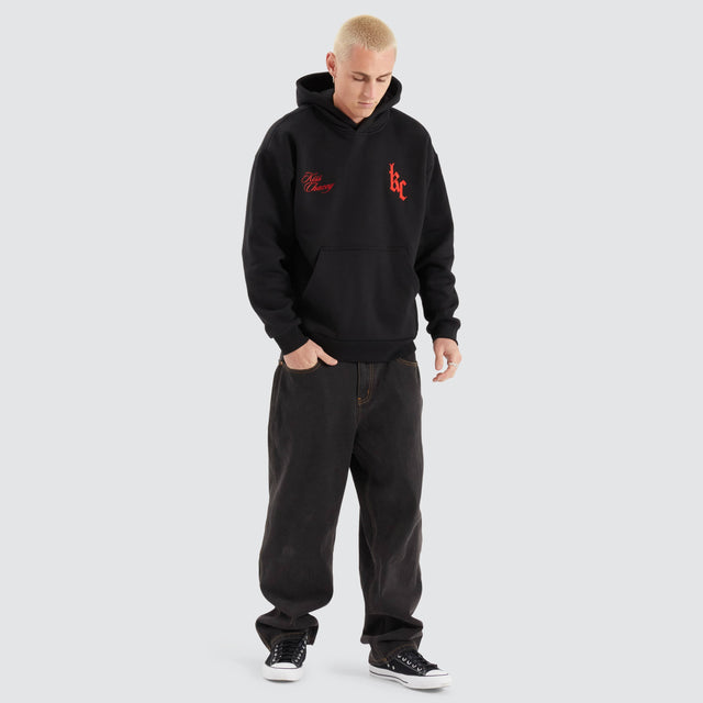 model wears Astral Heavy Relaxed Hoodie Jet Black Hoodies Black - image 7