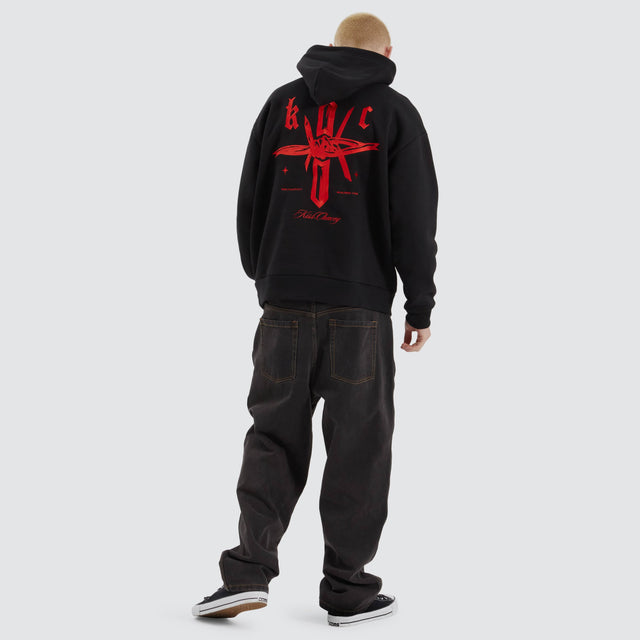 model wears Astral Heavy Relaxed Hoodie Jet Black Hoodies Black - image 6