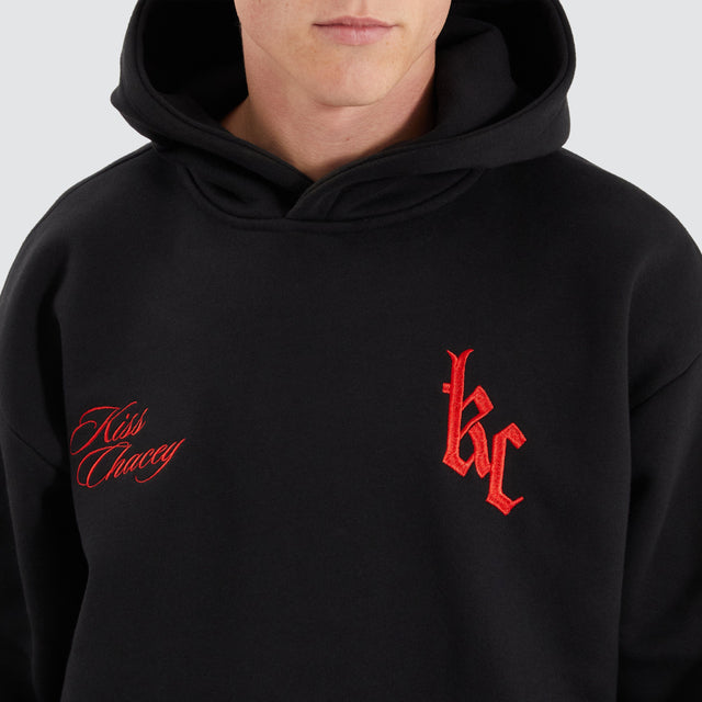 model wears Astral Heavy Relaxed Hoodie Jet Black Hoodies Black - image 5